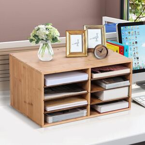 MANTRARAJ Bamboo Desktop File Sorter 8 Compartments A4 File Documents Organiser in Brown Brown MANTRARAJ Bamboo Desktop File Sorter 8 Compartments A4 File Documents Organiser in Brown Brown