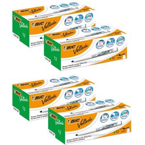 Bic Velleda 1741 Whiteboard Drywipe Markers Green - Box of 12 - 4 Packs Multicolor Bic Velleda 1741 Whiteboard Drywipe Markers Green - Box of 12 - 4 Packs Multicolor