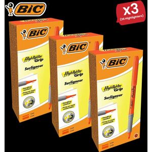 Bic Briteliner Grip Highlighter Pen Orange - Pack of 12 - 3 Packs Multicolor Bic Briteliner Grip Highlighter Pen Orange - Pack of 12 - 3 Packs Multicolor