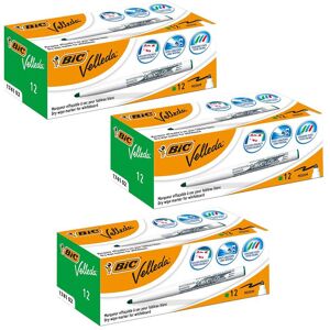 Bic Velleda 1741 Whiteboard Drywipe Markers Green - Box of 12 - 3 Packs Multicolor Bic Velleda 1741 Whiteboard Drywipe Markers Green - Box of 12 - 3 Packs Multicolor