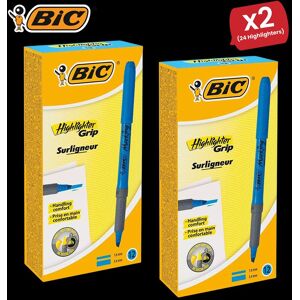 Bic Briteliner Grip Highlighter Pen Blue - Pack of 12 - 2 Packs Multicolor Bic Briteliner Grip Highlighter Pen Blue - Pack of 12 - 2 Packs Multicolor
