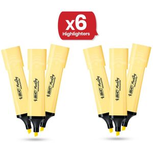 Bic Highlighter Flat - Pastel Yellow - Pack of 6 Multicolor Bic Highlighter Flat - Pastel Yellow - Pack of 6 Multicolor