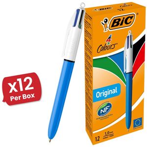 Bic 4-Colours Original Medium Ballpoint Pen 1.0mm Tip - Pack of 12 Multicolor Bic 4-Colours Original Medium Ballpoint Pen 1.0mm Tip - Pack of 12 Multicolor