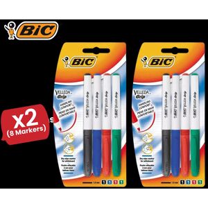 Bic Velleda Grip Whiteboard Markers Assorted - Pack of 4 - 2 Packs Multicolor Bic Velleda Grip Whiteboard Markers Assorted - Pack of 4 - 2 Packs Multicolor