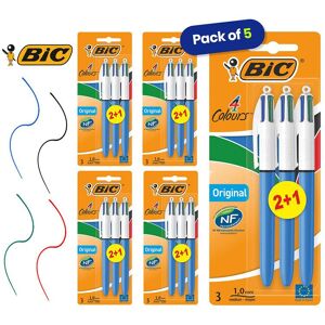 Bic 4-Colours Original Medium Ballpoint Pen 1.0mm Tip - Pack of 5 Multicolor Bic 4-Colours Original Medium Ballpoint Pen 1.0mm Tip - Pack of 5 Multicolor