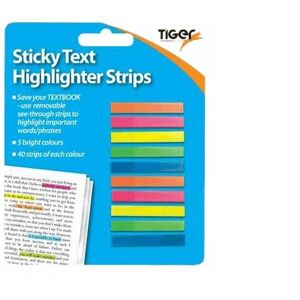 Tiger Highlighter Strips (Pack of 40) Multicolor Tiger Highlighter Strips (Pack of 40) Multicolor