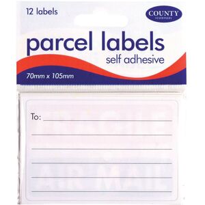 County Stationery Self-Adhesive Label (Pack of 12) in White White County Stationery Self-Adhesive Label (Pack of 12) in White White