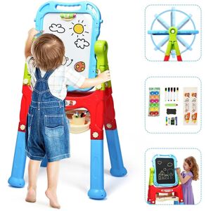 Costway Art Easel 360° Rotatable Double Sided Chalkboard Standing Art Drawing Board Multicolor Costway Art Easel 360° Rotatable Double Sided Chalkboard Standing Art Drawing Board Multicolor