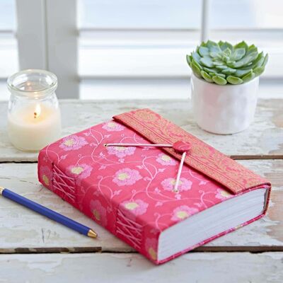 Paper High Large Sari Fabric Journal in Pink Pink Paper High Large Sari Fabric Journal in Pink Pink