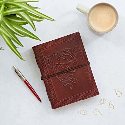 Paper High Celtic Serpent Leather Journal in Brown Brown Paper High Celtic Serpent Leather Journal in Brown Brown