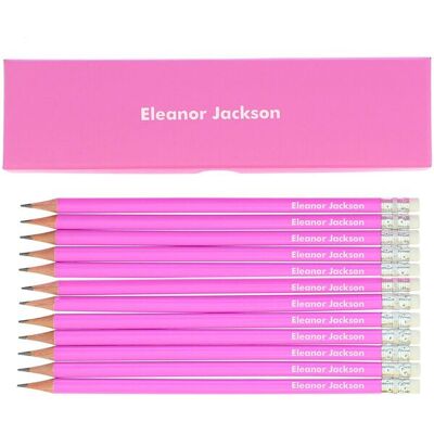 Personalised Memento Company Women's Personalised Name Only Box & 12 Pink HB Pencils Pink Personalised Memento Company Women's Personalised Name Only Box & 12 Pink HB Pencils Pink