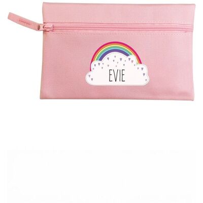 Personalised Memento Company Women's Personalised Rainbow Pink Pencil Case Pink Personalised Memento Company Women's Personalised Rainbow Pink Pencil Case Pink