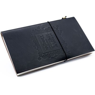 KDMD Handmade Leather Journal - My Book of Spells & other Thoughts - Black Black KDMD Handmade Leather Journal - My Book of Spells & other Thoughts - Black Black