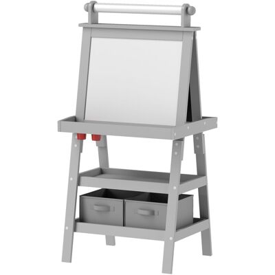 AIYAPLAY Art Easel for Kids w/ Paper Roll, 3 in 1 Kids Easel Double-Sided Magnetic Whiteboard & Chalkboard w/ Storage Baskets, for Children 3-6 Years Grey 600mm AIYAPLAY Art Easel for Kids w/ Paper Roll, 3 in 1 Kids Easel Double-Sided Magnetic Whiteboard & Chalkboard w/ Storage Baskets, for Children 3-6 Years Grey 600mm