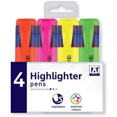 A Star Highlighters (Pack Of 4) in Orange Orange A Star Highlighters (Pack Of 4) in Orange Orange