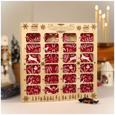 MijMoj Design Reusable Wooden Merry Christmas Advent Calendar in Natural Natural MijMoj Design Reusable Wooden Merry Christmas Advent Calendar in Natural Natural