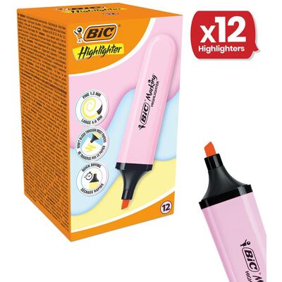 Bic Highlighter Flat - Pastel Pink Box of 12 Multicolor Bic Highlighter Flat - Pastel Pink Box of 12 Multicolor