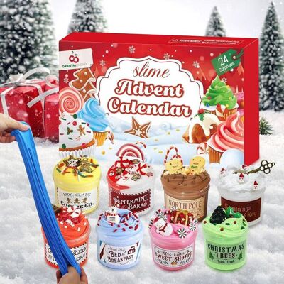 Obasyhig Xmas Countdown Calendar DIY Slime Advent Calendar in Red Red Obasyhig Xmas Countdown Calendar DIY Slime Advent Calendar in Red Red