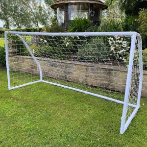 Charles Bentley Junior 8ftx4ft Plastic Portable White Football Goal Inc. Net