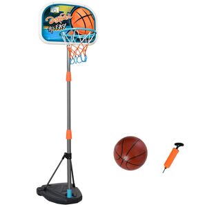 HOMCOM 3 Pcs Kids Basketball Set with Hoop Ball Pump Height Fillable Base