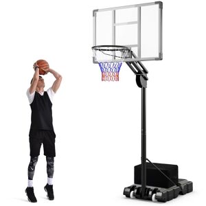 Costway 4.9 10 FT Adjustable Basketball Hoop Portable Basketball Goal System with Shatterproof Backboard in Black Black Costway 4.9 10 FT Adjustable Basketball Hoop Portable Basketball Goal System with Shatterproof Backboard in Black Black