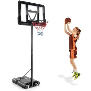 Costway Height Adjustable Basketball Hoop System Wheels & Fillable Base Basketball Goal in Black Size: 0-6 m Black 0-6 m Costway Height Adjustable Basketball Hoop System Wheels & Fillable Base Basketball Goal in Black Size: 0-6 m Black 0-6 m