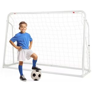 Costway 2-in-1 Soccer Rebounder & Soccer Goal 6.1' x 4' Adjustable Soccer Goal in White White Costway 2-in-1 Soccer Rebounder & Soccer Goal 6.1' x 4' Adjustable Soccer Goal in White White