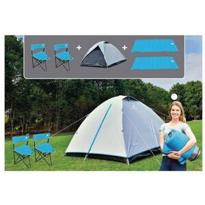 Pure4Fun Complete Camping Set For 2 Including Dome Tent, Camping Chairs & Sleeping Bags in Blue Blue Pure4Fun Complete Camping Set For 2 Including Dome Tent, Camping Chairs & Sleeping Bags in Blue Blue