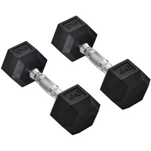 HOMCOM Hexagonal Dumbbells Kit Weight Lifting Exercise for Home Fitness