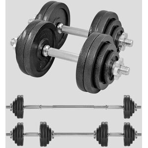 Phoenix Fitness 30kgCast Iron Adjustable Dumbbell & Barbell Weight Set for Home Workouts in Black Size: 18-30kg Black 18-30kg Phoenix Fitness 30kgCast Iron Adjustable Dumbbell & Barbell Weight Set for Home Workouts in Black Size: 18-30kg Black 18-30kg