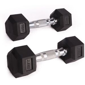 Phoenix Fitness Rubber & Cast Iron Hexagonal Dumbbell Hand Weights at Home & Gym - PAIR - Choice of Weight: 2.5kg - 25kg in Black Size: 20kg Black 20kg Phoenix Fitness Rubber & Cast Iron Hexagonal Dumbbell Hand Weights at Home & Gym - PAIR - Choice of Weight: 2.5kg - 25kg in Black Size: 20kg Black 20kg