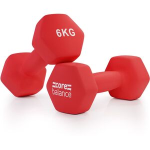 Core Balance Neoprene Hex Dumbbells Set Of 2 Cast Iron Hexagonal Hand Weights in Red Size: 6kg Red 6kg Core Balance Neoprene Hex Dumbbells Set Of 2 Cast Iron Hexagonal Hand Weights in Red Size: 6kg Red 6kg