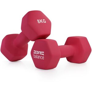Core Balance Neoprene Hex Dumbbells Set Of 2 Cast Iron Hexagonal Hand Weights in Dark Red Size: 8kg Dark Red 8kg Core Balance Neoprene Hex Dumbbells Set Of 2 Cast Iron Hexagonal Hand Weights in Dark Red Size: 8kg Dark Red 8kg
