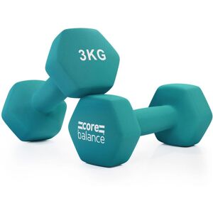 Core Balance Neoprene Hex Dumbbells Set Of 2 Cast Iron Hexagonal Hand Weights in Teal Size: 3kg Teal 3kg Core Balance Neoprene Hex Dumbbells Set Of 2 Cast Iron Hexagonal Hand Weights in Teal Size: 3kg Teal 3kg