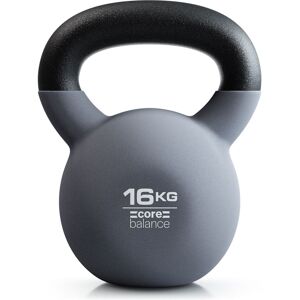 Core Balance Cast Iron Kettlebell Weight Neoprene Coated Home Gym Fitness 4-20kg in Grey Size: 16kg Grey 16kg Core Balance Cast Iron Kettlebell Weight Neoprene Coated Home Gym Fitness 4-20kg in Grey Size: 16kg Grey 16kg