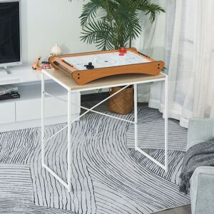 HOMCOM Mini Air Hockey Game Table with Pucks Pushers, Markings in Natural Natural HOMCOM Mini Air Hockey Game Table with Pucks Pushers, Markings in Natural Natural