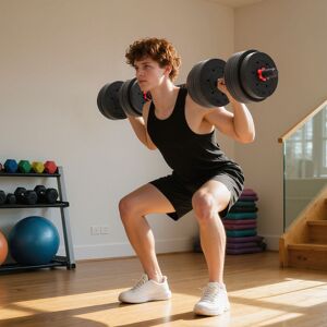 HOMCOM 25kg Adjustable 2 IN 1 Barbell Dumbbells Weight Set for Body Fitness in Black Size: Standard Black Standard HOMCOM 25kg Adjustable 2 IN 1 Barbell Dumbbells Weight Set for Body Fitness in Black Size: Standard Black Standard