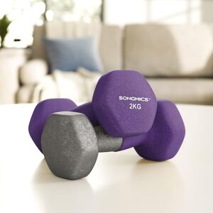 SONGMICS Hex Shaped Dumbbells Neoprene Exterior Reliable Weights in Purple Purple SONGMICS Hex Shaped Dumbbells Neoprene Exterior Reliable Weights in Purple Purple