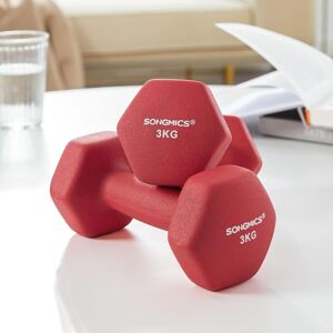 SONGMICS Hex Dumbbell Set Home Fitness Strength Training Equipment in Red Red SONGMICS Hex Dumbbell Set Home Fitness Strength Training Equipment in Red Red