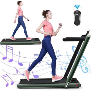 Costway 2 in 1 Folding Treadmill Electric 1-12KM/H Walking Running Machine Bluetooth in Green Size: 80-100kg Green 80-100kg Costway 2 in 1 Folding Treadmill Electric 1-12KM/H Walking Running Machine Bluetooth in Green Size: 80-100kg Green 80-100kg
