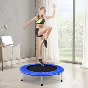 Costway Foldable Fitness Mini Trampoline Jumping Bed Exercise Bouncer Home Gym Sports in Blue Blue Costway Foldable Fitness Mini Trampoline Jumping Bed Exercise Bouncer Home Gym Sports in Blue Blue