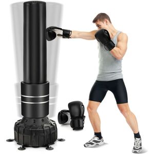 Costway Freestanding Punching Bag 71" Boxing Bag with 25 Suction Cups-Black in Black Black Costway Freestanding Punching Bag 71" Boxing Bag with 25 Suction Cups-Black in Black Black