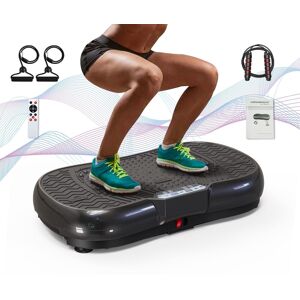 Rattantree Vibration Plate Exercise Machine with Bluetooth Speakers, Rope Skipping 99 Levels Massage Vibration Fitness Trainer in Black Black Rattantree Vibration Plate Exercise Machine with Bluetooth Speakers, Rope Skipping 99 Levels Massage Vibration Fitness Trainer in Black Black