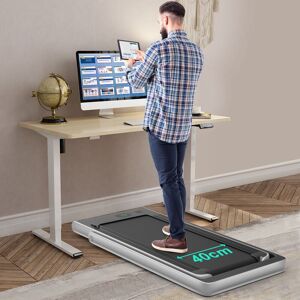 Costway 2 in 1 Folding Treadmill Under Desk Electric Pad Treadmill Portable Walking Jogging Running Machine in Silver Silver Costway 2 in 1 Folding Treadmill Under Desk Electric Pad Treadmill Portable Walking Jogging Running Machine in Silver Silver