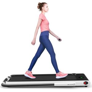 Costway 2 in 1 Folding Treadmill Under Desk Electric Pad Treadmill Portable Walking Jogging Running Machine in White White Costway 2 in 1 Folding Treadmill Under Desk Electric Pad Treadmill Portable Walking Jogging Running Machine in White White