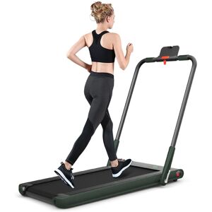 Costway Folding Treadmill 2 In 1 Electric Running Machine Walking Treadmill w/ LED Display Remote Control in Green Green Costway Folding Treadmill 2 In 1 Electric Running Machine Walking Treadmill w/ LED Display Remote Control in Green Green
