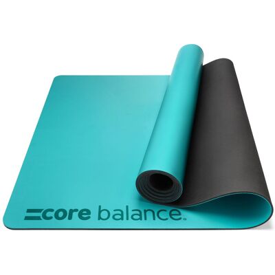 Core Balance Rubber Yoga Mat Exercise Fitness Non Slip Extra Wide With Strap in Teal Teal Core Balance Rubber Yoga Mat Exercise Fitness Non Slip Extra Wide With Strap in Teal Teal