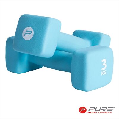 Pure2Improve Neoprene Dumbbell Set 2 X 3 Kg - Dumbbells Pure2Improve Neoprene Dumbbell Set 2 X 3 Kg - Dumbbells
