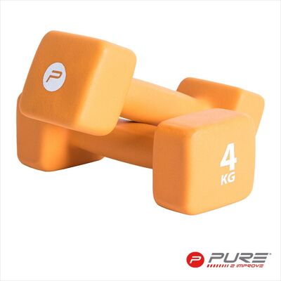 Pure2Improve Neoprene Coated Dumbbell Set 2 X 4 Kg orange - Dumbbell Set Pure2Improve Neoprene Coated Dumbbell Set 2 X 4 Kg orange - Dumbbell Set
