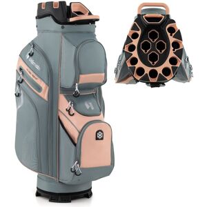 Costway Golf Cart Bag Molded Lock Top Golf Trolley Bag w/14 Way Dividers in Dusty Pink Dusty Pink Costway Golf Cart Bag Molded Lock Top Golf Trolley Bag w/14 Way Dividers in Dusty Pink Dusty Pink